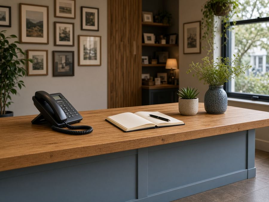 Contact desk at Frames Cobalt Canyon in Wellington